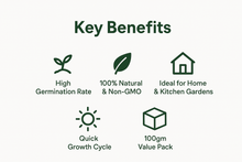 Load image into Gallery viewer, Puspita Nursery Coriander Seeds 100 gm Pack | High Germination Dhaniya Seeds | Fast Growing Leaf & Seed Variety for Home & Kitchen Garden