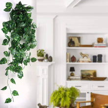 Load image into Gallery viewer, Puspita Nursery Artificial Garland Money Plant Leaf Creeper For Home Decoration, Wall Hanging, Special Occasion Decoration, Party Decoration, Office Decoration (Pack of 12 String) (6 Feet Each).