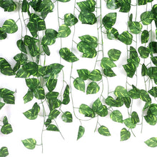 Load image into Gallery viewer, Puspita Nursery Artificial Garland Money Plant Leaf Creeper For Home Decoration, Wall Hanging, Special Occasion Decoration, Party Decoration, Office Decoration (Pack of 12 String) (6 Feet Each).