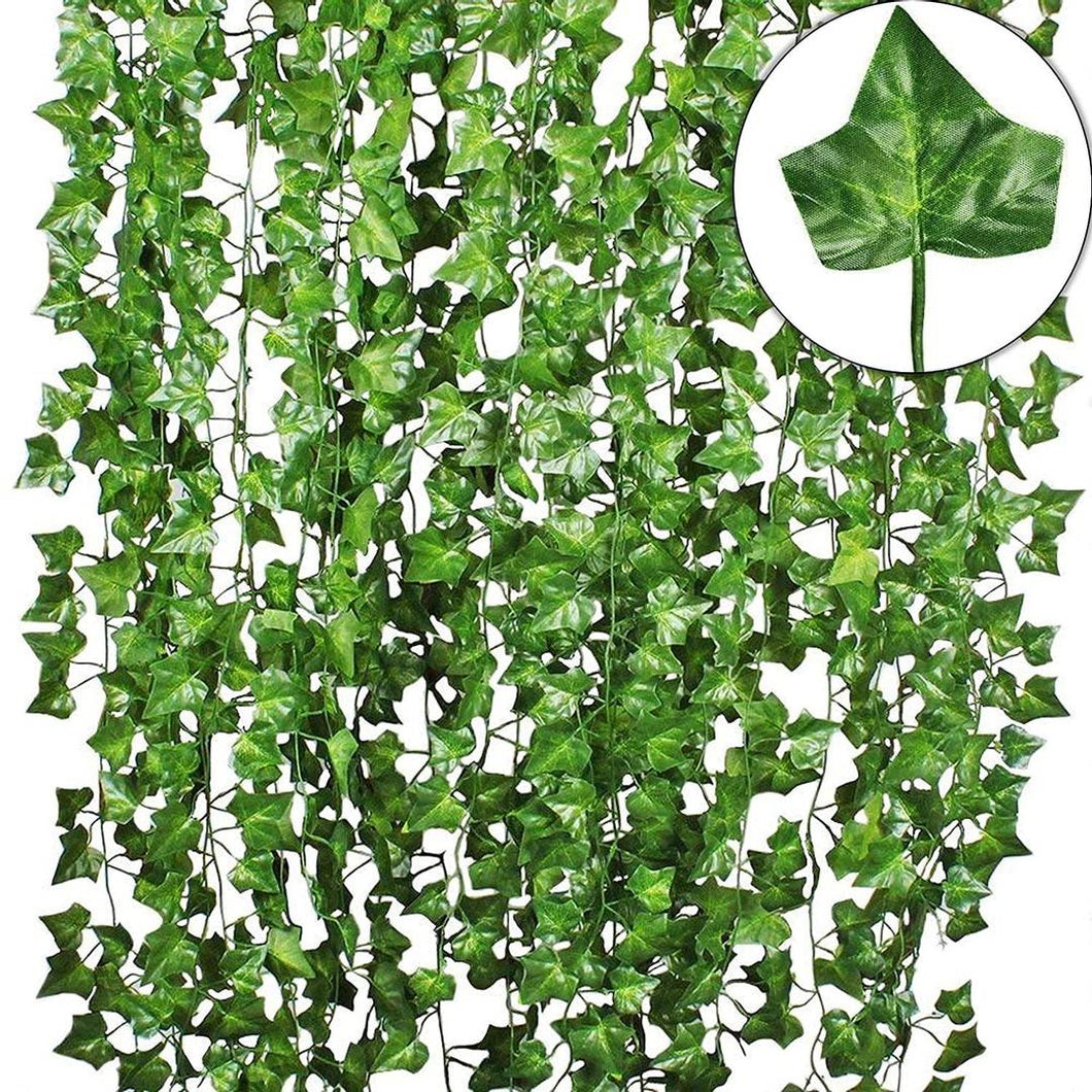 Puspita Nursery Artificial Garland Maple Plant Leaf Creeper For Home Decoration, Wall Hanging, Special Occasion Decoration, Party Decoration, Office Decoration (Pack of 5 String) (6 Feet Each).