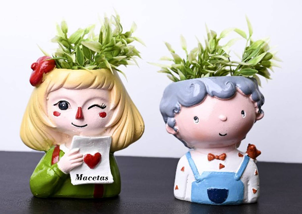 BOY AND GIRL POT WITHOUT PLANT